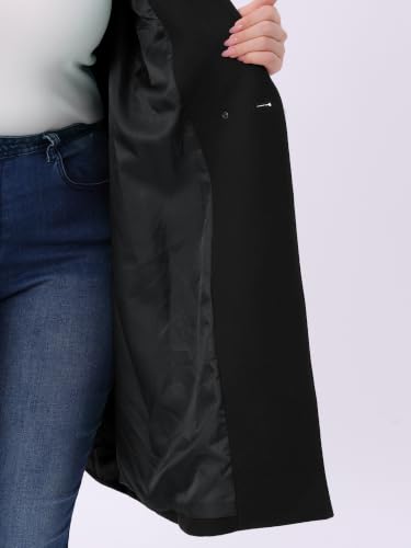 Image of Agnes Orinda Women Plus Size Lapel Double Breasted Belted Winter Coats