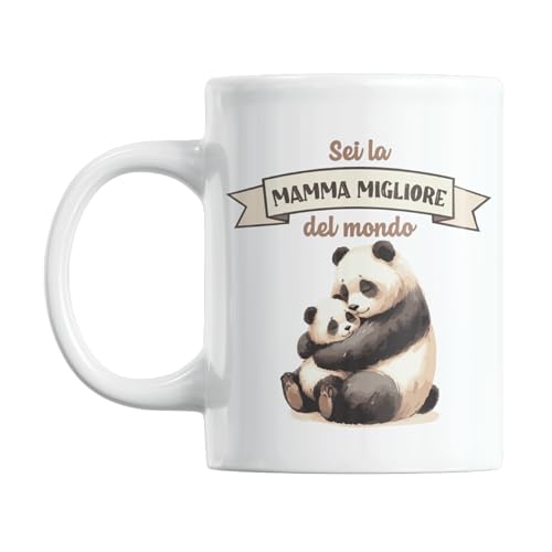 Gesar Tazza Panda Con Frase "La Miglior Mamma Del Mondo" – Idea Regalo Originale Per Festa Della Mamma - Frasi Originali Divertenti - Tazza Divertente