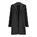 Girls Long Peacoat Button Open Front Collar Mid Jackets Teen Kids Knee Length Plain Fashion Coats (Black, 13-14 Years)