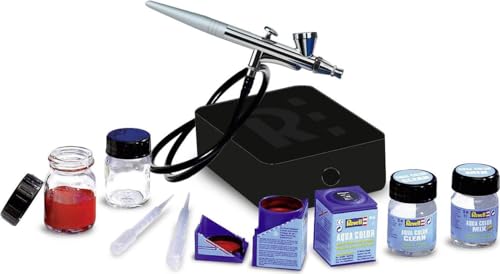 Revell 39195 Airbrush Basic Set mit Spritzpistole, Kompressor, Zubehör Modellbau-und Bastelzubehör, Mehrfarbig