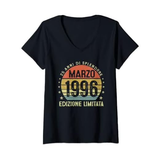 Mujer 25 años cumpleaños hombre mujer regalo vintage marzo 1996 Camiseta Cuello V