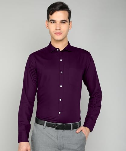 Image of MILDIN Men's Pure Cotton Striped Printed Shirt with Spread Collared Neck Full Sleeve Curved Hemline Button Closure and Regular Fit | Shirt for Man