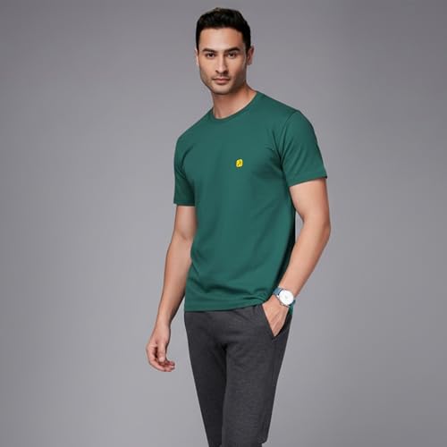Image of AMUL COMFY Men's Cotton Plain Round Neck Half Sleeve Casual T-Shirts