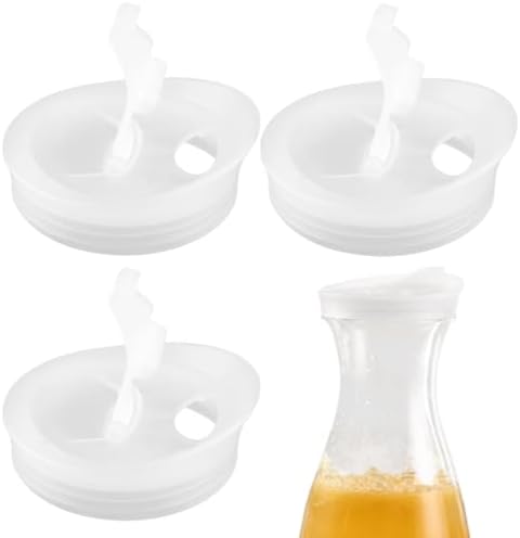 2-Pack White Plastic Pitcher Lids - Splash Resistant Covers For Glass Water Carafes - View #4