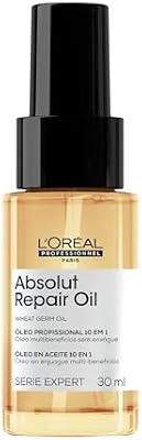 L'Oréal Professionnel Absolut Repair, Óleo de Tratamento Capilar Leave-in Multi-Benefícios 10 em 1, Cabelos Secos e Danificados, Proteína e Óleo de Proteína de Trigo, 30ml