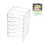 YINSHCO Acrylic Sticky Note Holder 6-Tiers, Adjustable Sticky Note Organizer for Desk Colorful, Desktop Multiple Self Stick Note Pad Holder for Office Home School Desk Accessories Stationery Supplies