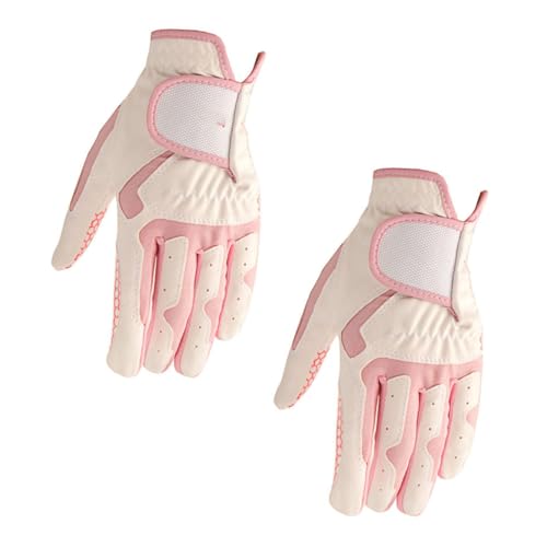 Guantes de golf para mujer con protector de dedos y absorción de sudor en color rosa