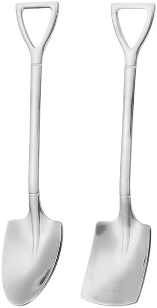 Silverware Flatware Set, 2/8/12/16/20/24 Pieces 304 Stainless Steel Watermelon Spoon Creative Shovel Spoon Ice Cream Scoop Dessert Ice Cream Spoon (Color : Silver, Size : 8Set-16Pcs)