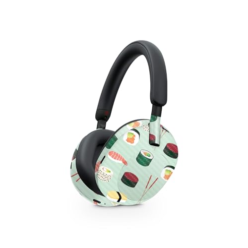 Image of MightySkins Carbon Fiber Skin Compatible with Sony WH-1000XM5 Headphones - Sushi | Protective, Durable Textured Carbon Fiber Finish | Easy to Apply, Remove, and Change Styles