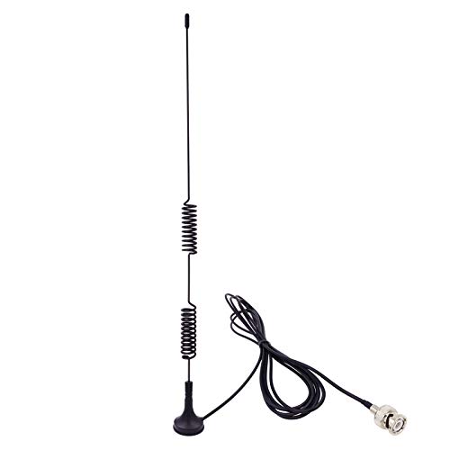 Fancasee BNC Radio Antenna Magnetic Base with BNC Male Plug Connector Adapter HF VHF UHF BNC Antenna for Portable Mobile Handheld Radio Scanner Police Scanner Receiver