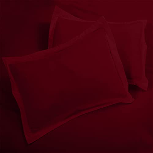 Image of ROYALE LINENS Burgundy Duvet Cover Twin Size - 2 Piece Bedding Comforter Covers - Zipper Closure - 1 Twin Duvet Cover 68x90 inches and 1 Pillow Sham - No Comforter Included