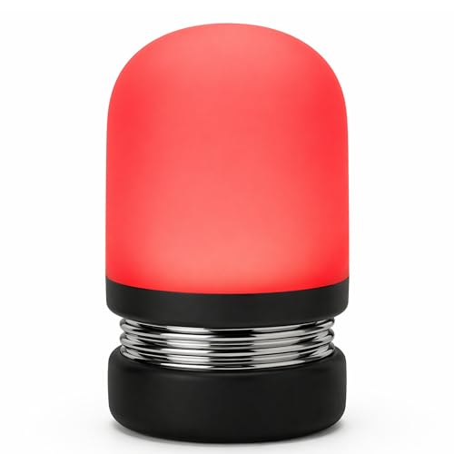 MY WAVE DZ Lámpara Luz Roja Nocturna 630 nm Recargable USB-C – 3 Intensidades Regulables – Sin Luz Azul – Luz Roja para Dormir, Melatonina y Bebé – Veilleuse Roja para Dormitorio y Mesilla