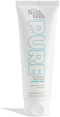 Bondi Sands PURE Self-Tanning Sleep Mask | Hydrating Formula Gives a Natural Glow Overnight, Enriched with Cocoa & Shea Butter, Hyaluronic Acid, & Vitamins C + E, Vegan + Cruelty Free | 75 mL/2.53 Oz