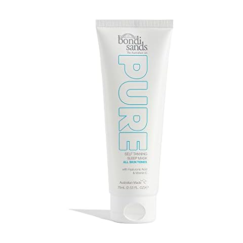 Bondi Sands PURE Self-Tanning Sleep Mask | Hydrating Formula Gives a Natural Glow Overnight, Enriched with Cocoa & Shea Butter, Hyaluronic Acid, & Vitamins C + E, Vegan + Cruelty Free | 75 mL/2.53 Oz Cover