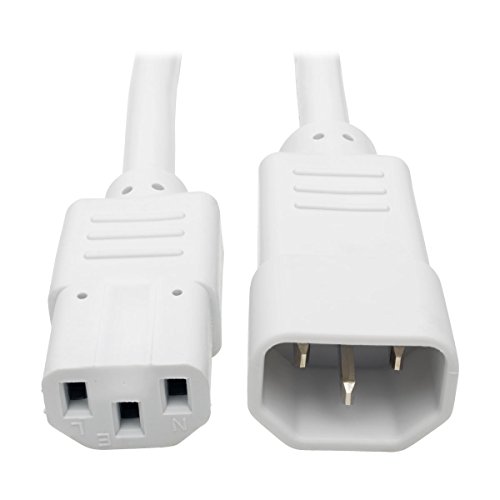 Image of Tripp Lite 2 ft. Heavy Duty Power Extension Cord, C14 to C13, 15A, 14 AWG, White (P005-002-AWH)