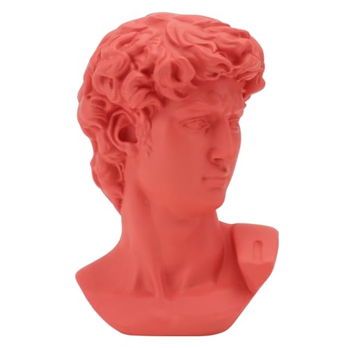 Ciieeo 1Pc Decorative David Head Sculpture Classic Art Bust for Home Decor Stylish Desk Ornament Unique Craft for Office and Interior Decoration Texture and Design