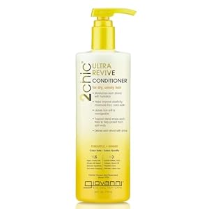 GIOVANNI 2chic Ultra-Revive Conditioner – Moisturizing Conditioner with Pineapple & Ginger, Coconut, Guava, & Aloe Vera Helps Dry Unruly Hair, Paraben Free, Color Safe – 24 oz
