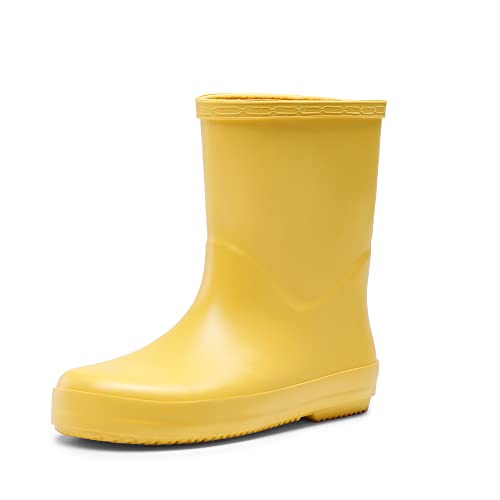 DREAM PAIRS Kids Wellies Boys Girls Wellington Boots YELLOW Waterproof Non-Slip Short Rain Boots Toddler/Little Kid/Big Kid,SDRB2203K-E,8 UK Child/26 (EUR)