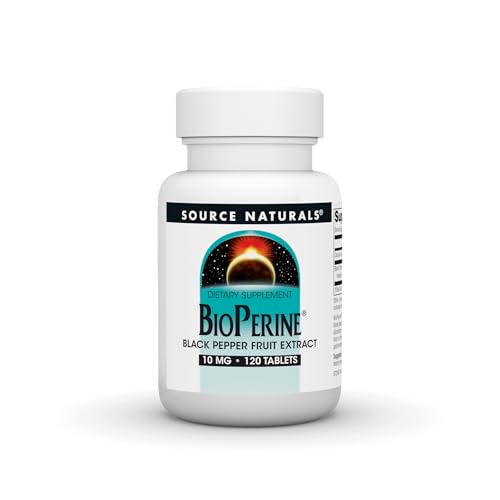 Source Naturals BioPerine - Black Pepper Fruit Extract, Promotes Nutrient Absorption* 10 mg, 120 Tablets
