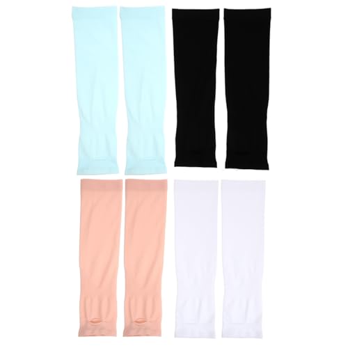 DOITOOL 4 Pares de Mangas para Niños Fundas de Protección Solar UV Fundas de Brazo de Seda Fría para Niños Y Niñas