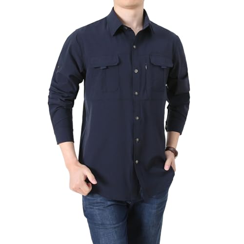 Chemise de pêche homme en maille WOLONG pour randonnée et travail