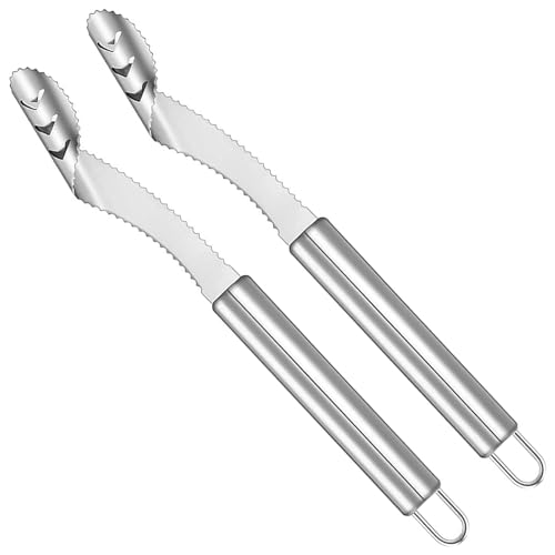 2 Stück Paprika Entkerner, Zucchini Entkerner, Pepper Corer, Edelstahl Chili Samenentferner, Pfefferentkerner Mit Scharfer Kante Gadget, Für Paprika, Apfel, Bananen