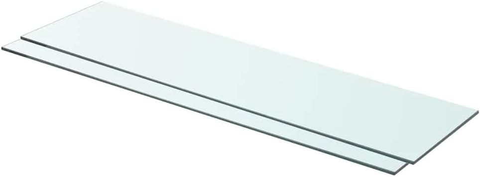 vidaXL Glass Panel Set of 2 Clear Tempered Glass 31.5 x 4.7 in