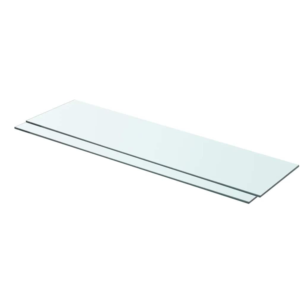 Ripiani in vetro temperato trasparente 2 pezzi pannello 80 x 20 cm per parete moderna espositore da bancone resistente con capacità di carico 15 kg durevole facile da pulire