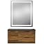 Latte Cabinet, Black Stone Top, Black Onyx Handles, 30” X 36” Led Rectangle Mirror
