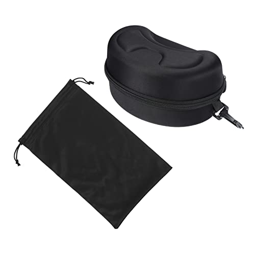 PATIKIL Snow Goggle Bag & Box, EVA Glass Case with Microfiber Ski Goggles Pouch for Eyeglass Sunglasses Black (210 * 110 * 90mm