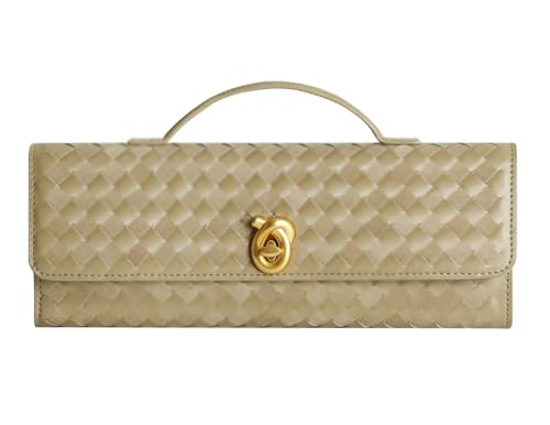 Image of Woven Clutch Purses for Women, Leather Evening Clutch, Handmade Woven Shoulder Bag Crossbody Bag