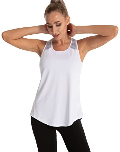 Image of Aeuui Womens Workout Tops for Women Racerback Tank Tops Mesh Yoga Shirts Athletic Running Tank Tops Sleeveless Gym Clothes