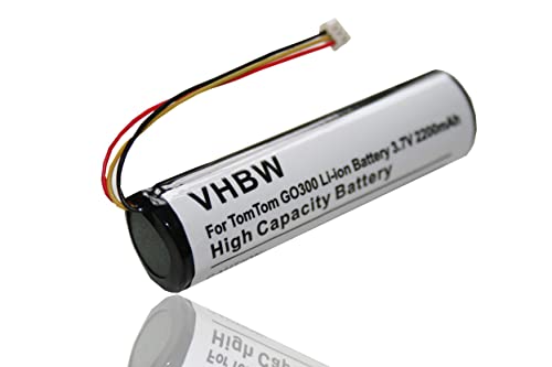 vhbw Batterie Compatible avec Tomtom GO 300, 400, 500, 510, 600, 700, 710, 910, Classic système de Navigation GPS (2200mAh, 3,7V, Li-ION)