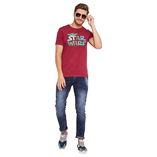 Image of Star Wars Maroon Character Print Mens T-Shirt - (STWRMCT002.13)