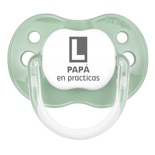 Mi Pipo - Chupete Personalizado Divertido Classic | Chupete Bebe, Variedad de Tetinas | Personalizado con Frase, Suave, Cómodo | Seguro, Libre BPA, Fácil de Limpiar | Color Verde Forest