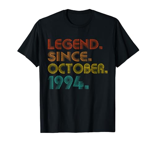 Legend Since October 1994 Men Women Birthday 1994 Vintage Camiseta