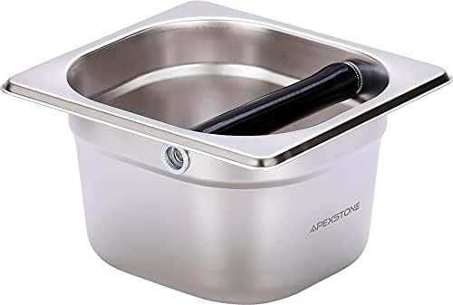 Coffee Knock Box Stainless Steel, Apexstone Espresso Knock Box Stainless Steel, Knock Box for Espresso Coffee Grounds, Knock Box Small