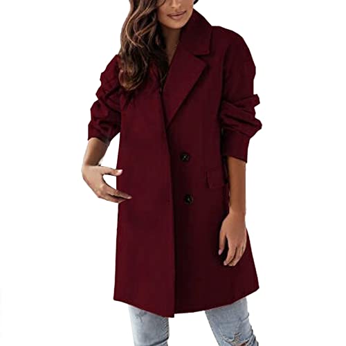Manteau bordeaux col à double boutonnage femme veste chic