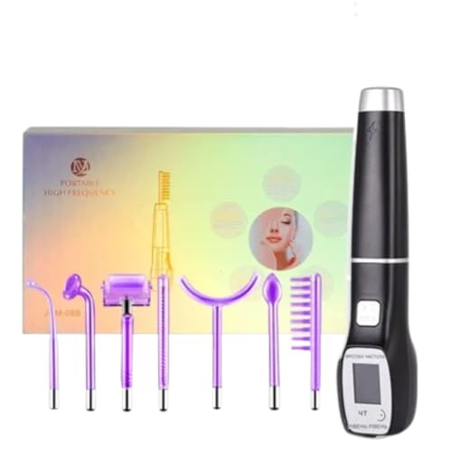HS 7In1 Digital High Frequency Facial Machine Portable Wand For Hair Acne Hair Growth Wrinkle Reducing Skin Tightening Tools