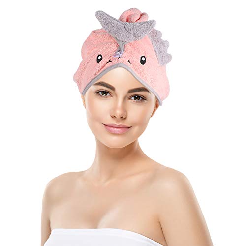 Lurrose Cabelo Toalha Envoltório Turbante Com Botão 3Pcs Toalhas de Microfibra De Secagem De Cabelo