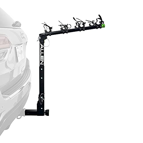 Image of Allen Sports Deluxe Locking Quick Release 4-Bike Carrier for 2 Inch Hitch, Model ZN542Q, Green /Black