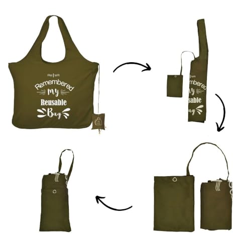 Image of IVILLAGE Foldable Reusable Polyester Bags for Shopping and Daily Essentials | Stylish Designer Tote and Shopper Bag | Compact, Lightweight, and Eco-Friendly with 12Kg Capacity