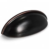 HOMOTEK 15 Pack 3 Inch Hole Centers Oil Rubbed Bronze Drawer Bin Cup Pulls Dresser...