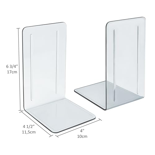 Bibliocanto Plástico Transparente Acrimet, para Estantes, Prateleiras e Mesas, Suporte para Livros C