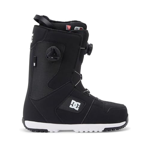 DC Men's Phase BOA Pro Warm Durable Articulated Medium-Flex Ventilated Snowboard Boots with Insulated Liner & Molded Insole, Black/White, 10