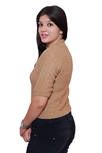 Image of Women's Hosiery Woolen Solid Half Sleeve Sweater Blouse
