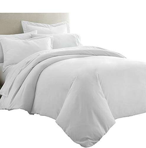 Royal Tradition Solid Bamboo Viscose 7PC California King Size Bedding Set-Duvet Cover and Shams with Bed Sheets, White
