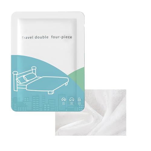 DINOWIN Einweg Bettlaken aus Vliesstoff Set für Doppelbett Einweg Bettwäsche Sets mit Bettbezug Kissenbezug für Reise Spa Medical Krankenhausbett (1)