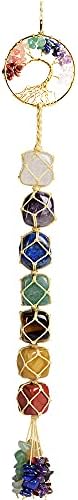 Tree of Life Handmade 7 Chakras Stones Healing Crystals Tree of Life Hanging Ornament for Home Decor