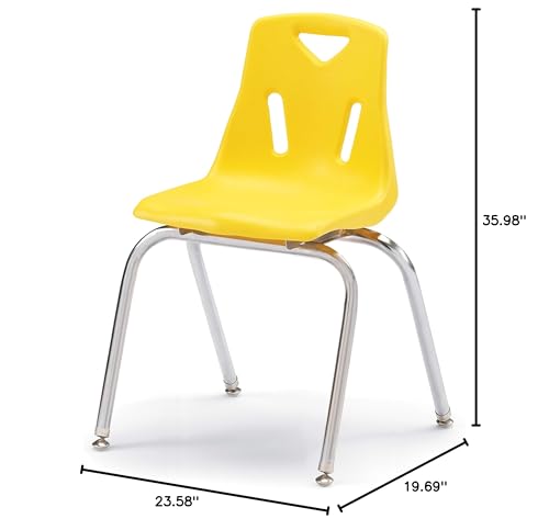 Image of Jonti-Craft Berries 8148JC1007 Stacking Chair with Chrome-Plated Legs, 18 inch Height, Yellow